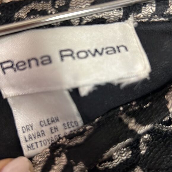 Rena Rowan vintage high rise black and silver lace pants Sz XS - Picture 7 of 7